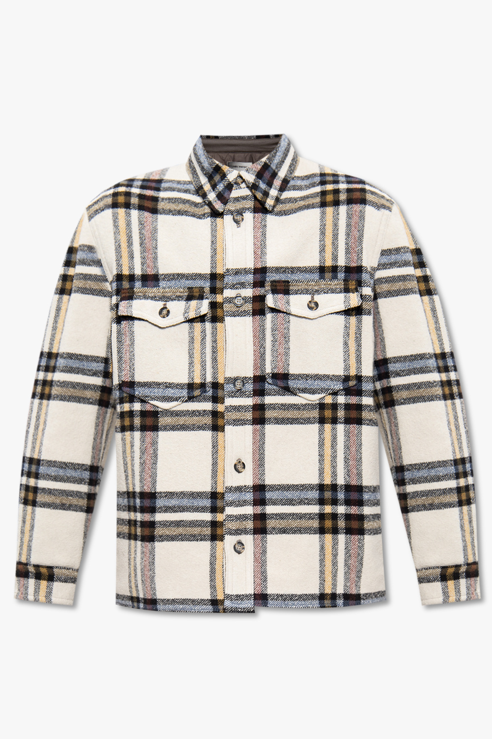 Isabel Marant brushed wool plaid shirt 36 hotsell US S